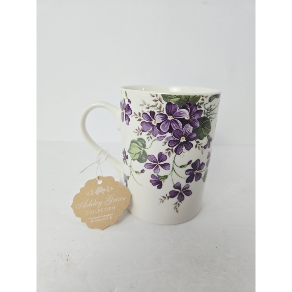 New Kent Pottery Ashley Grace floral Coffee Mug purple